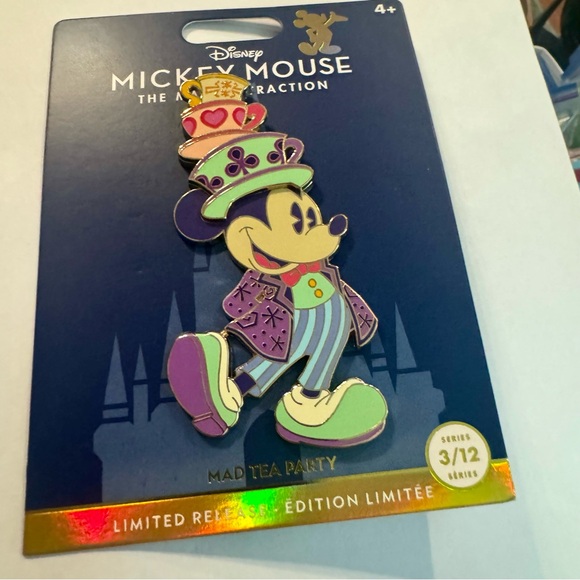 NWT. Disney Mickey Mouse Main Attraction 3/12 Alice Mad Hatter Pin LR 50th WDW. - Picture 1 of 8